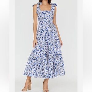 Yumi Kim Blue and White Floral Maxi Dress Tinsley Maxi size M .summer vibes